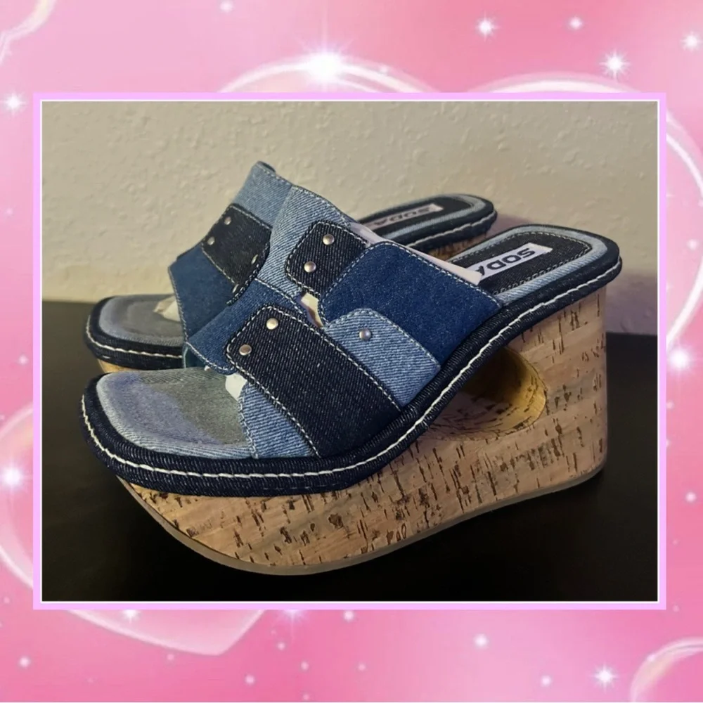 Vintage 90s y2k Chunky Platform Wedges - Picture 2 of 4